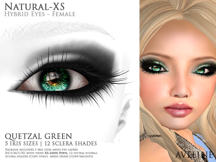 AVELINE Hybrid Eyes - Natural-XS - Quetzel Green
