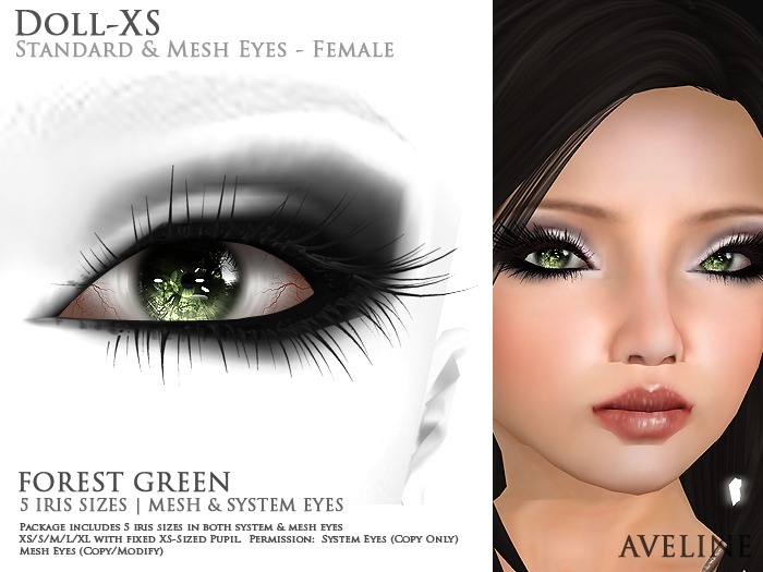 AVELINE Mesh Eyes - Doll-XS - Forest Green v2.0 (BOXED)