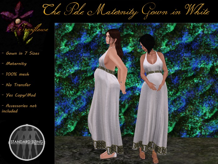 The Ironflower - Pele (Maternity) Gown in White