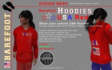 Barefoot Hoodies / USA Red Rigged MESH Hoodie