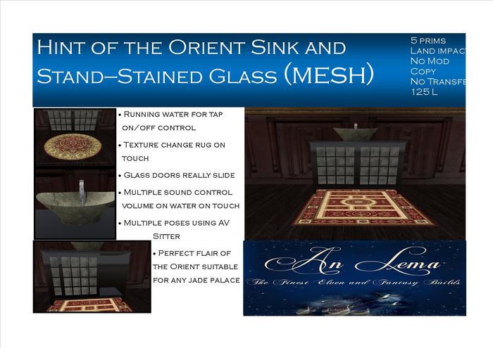 Hint of the Orient Sink and Stand  - Stained Glass