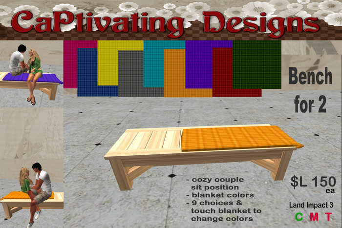 CaP Bench-CozyChat w/blanket (crated)