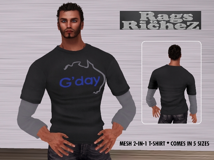 Australia - G'day Blue Mesh T-Shirt  (R2R-01B)