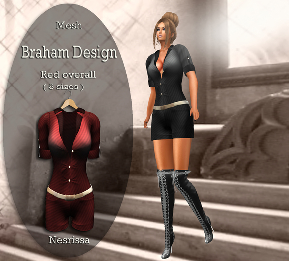 Braham Design Nerissa Red Overalls
