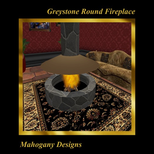 MD1029 Greystone Rnd Fireplace