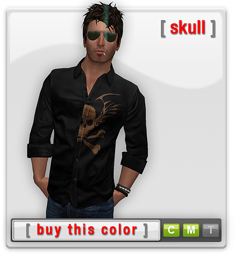 Mesh Printed Shirt - Skull