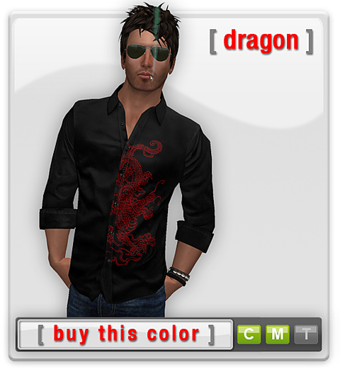 Mesh Printed Shirt - Dragon