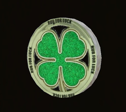 *Rub For Luck* Belt Buckle Gives Four Leaf Clover