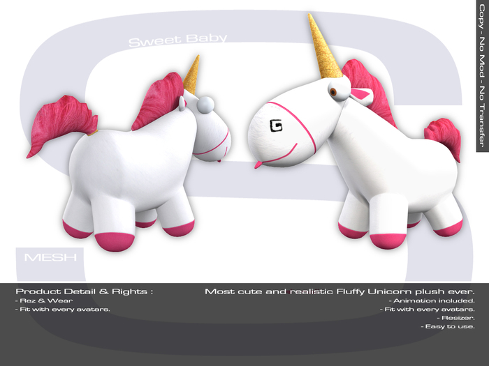 Sweet Baby - Fluffy Unicorn Plush Mesh