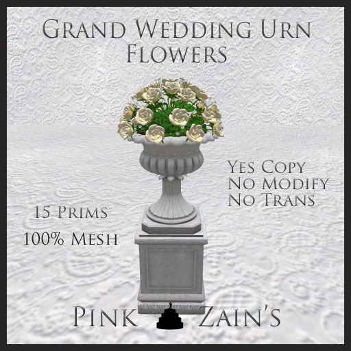 Grand Wedding Urn Roses - Cream [Boxed]