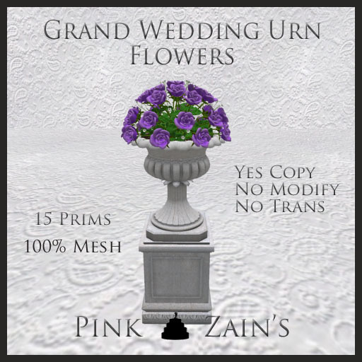 Grand Wedding Urn Roses - Violet [Boxed]