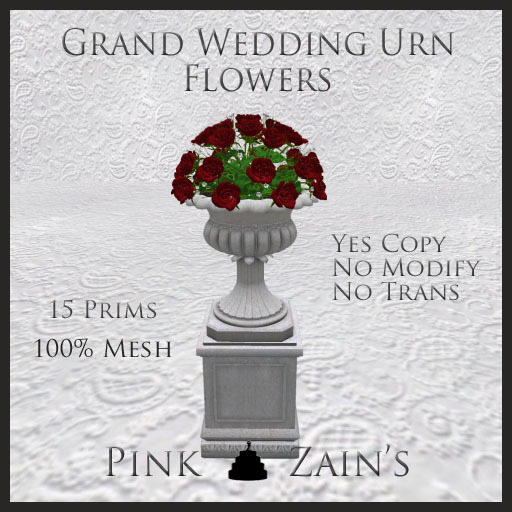 Grand Wedding Urn Roses - Red [Boxed]
