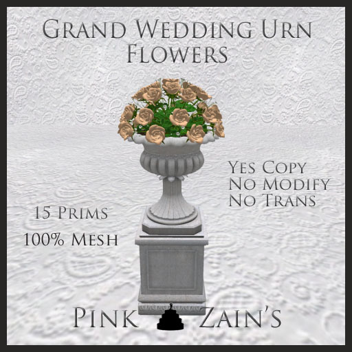 Grand Wedding Urn Roses - Peach [Boxed]