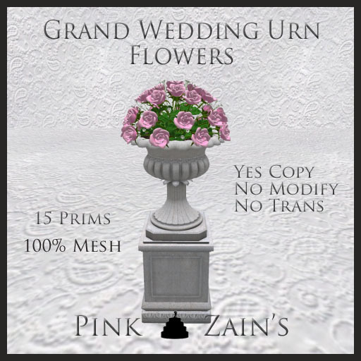 Grand Wedding Urn Roses - Pink [Boxed]