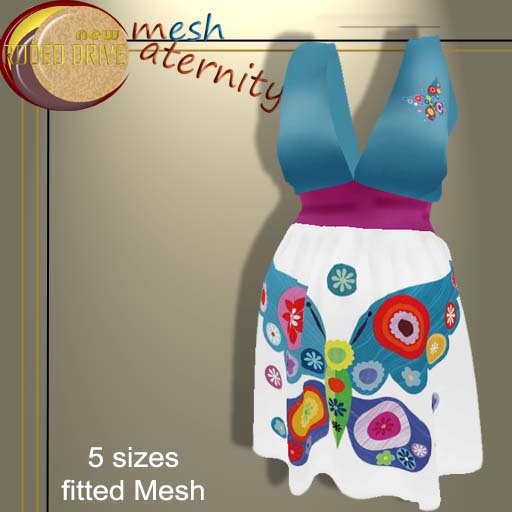 Second Life Marketplace Maternity Dress Butterfly design