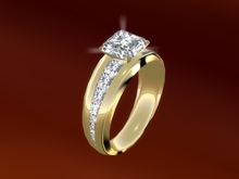 Troymart Channel of Love Forever Square-Cut Right-Hand Ring - Metal and Gem Color Change - Resize -  Brightness