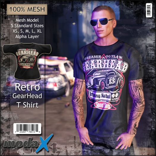 <modaX> - Mens T-Shirts Retro GearHead