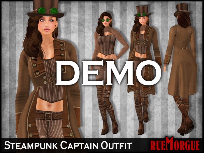 DEMO =RueMorgue= Mesh Steampunk Captain Outfit