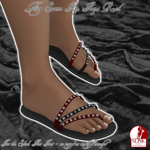 HANAU - My Scene Flip Flops Red -boxed-