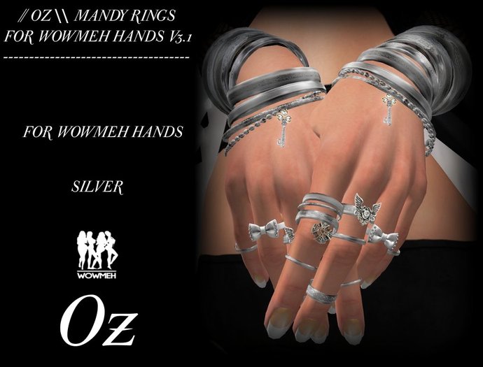 // OZ \\ MANDY RINGS SILVER FOR WOWMEH HANDS V.3.1