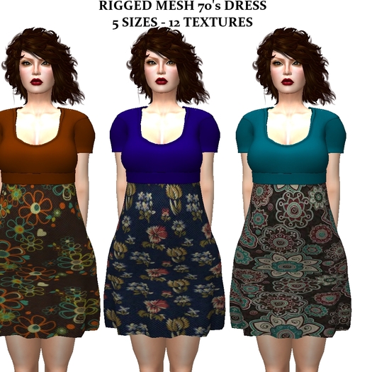 .:JIM:. 70s Dress 5 Sizes - 12 Textures