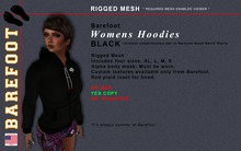 Barefoot Female Hoodies / Black   Rigged MESH