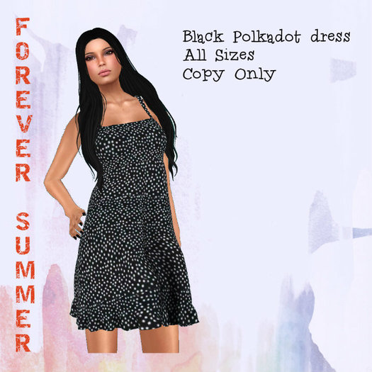 FOREVER SUMMER Black Polkadot Dress(all sizes)