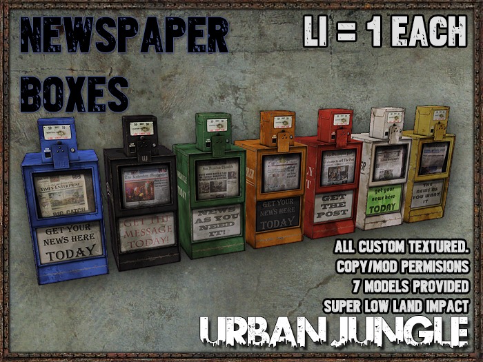 NEWSPAPER BOXES - 1 LI - MESH - URBAN JUNGLE