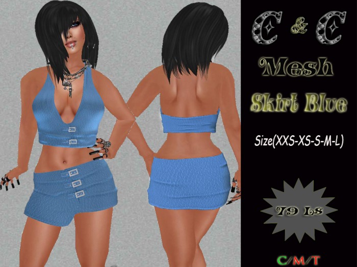 *clothes MESH woman Skirt Mesh (Blue)*