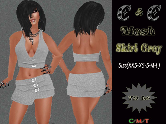 *clothes MESH woman Skirt Mesh (Grey)* DEMO