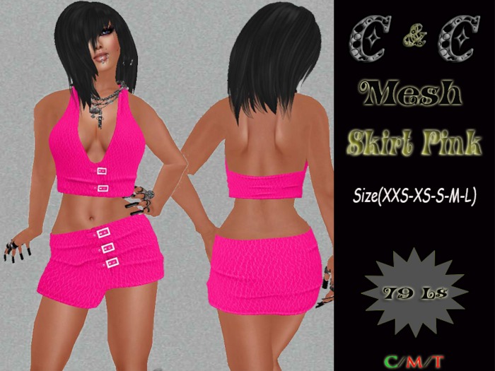 *clothes MESH woman Skirt Mesh (Pink)*