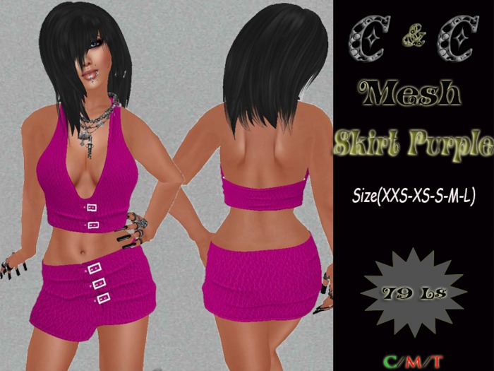 *clothes MESH woman Skirt Mesh (Purple)*