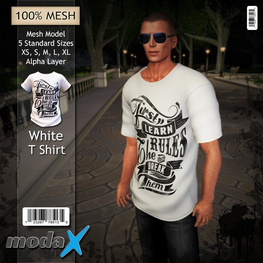 <modaX> T-Shirt Rules White