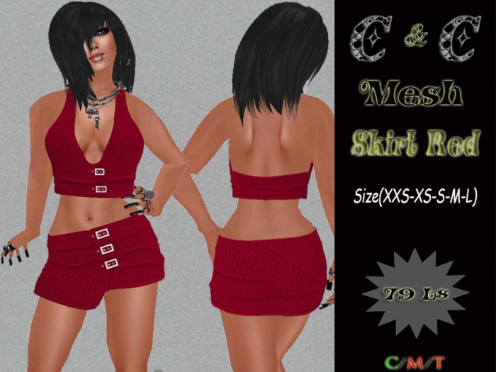 *clothes MESH woman Skirt Mesh (Red)* DEMO