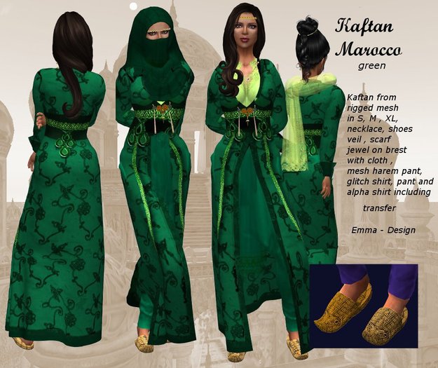 ModeTafel Kaftan Marocco dark green
