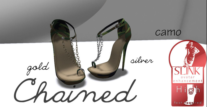 MESH camo chained heels
