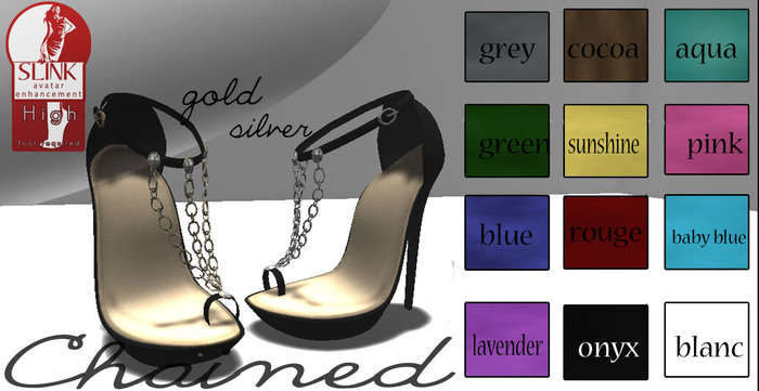 MESH blanc chained heels