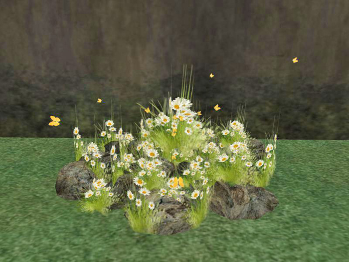 Daisies &  stones - poofer butterfly
