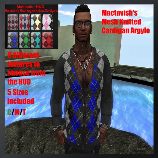 Mactavish's Mesh Knitted Cardigan Argyle