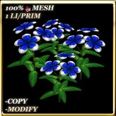 LW_ Periwinkle Flower Mesh - Dark Blue White (1 LI / Prim)