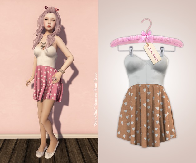 *SC* Tan Summer Heart Dress