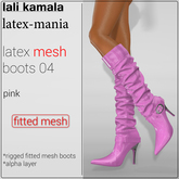 Lali's Mesh Latex High-Heel Boots 04 Pink