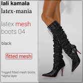 Lali's Mesh Latex High-Heel Boots 04 Black