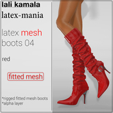 Lali's Mesh Latex High-Heel Boots 04 Red