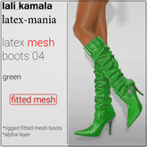 Lali's Mesh Latex High-Heel Boots 04 Green