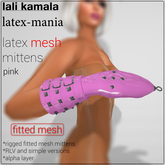 Lali's Mesh Latex Mittens Pink