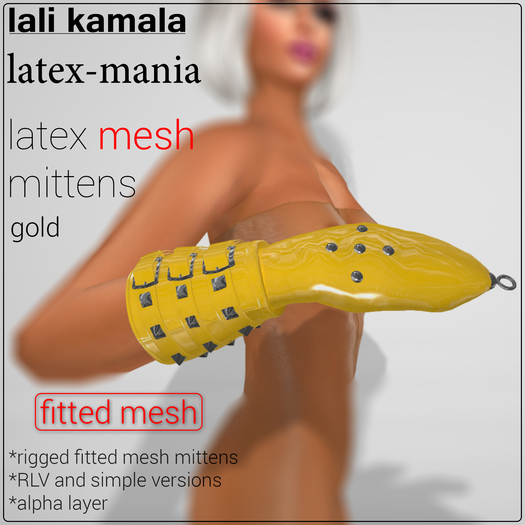 Lali's Mesh Latex Mittens Gold