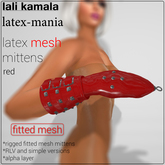 Lali's Mesh Latex Mittens Red