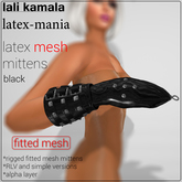 Lali's Mesh Latex Mittens Black