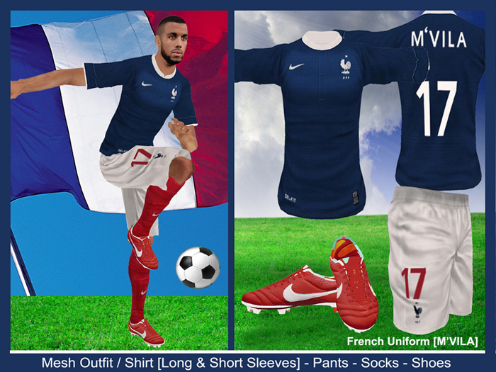 French Uniform Kit - [M'Vila Uniform] - Team Player Kit Uniform - France Kit